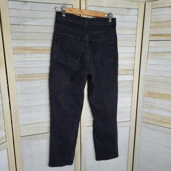TOPSHOP Moto Women's Black Button Front 90's Inspired Jeans 26 Waist 25.5 Inseam - Picture 5 of 5